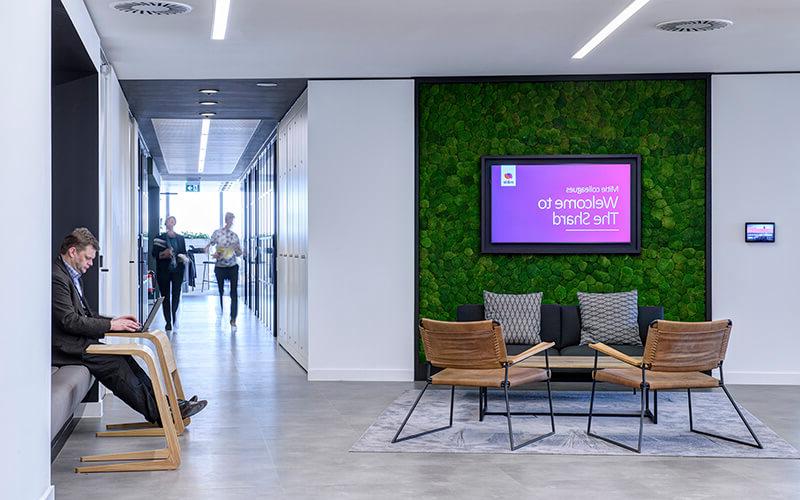 Reception area at Mitie's offices in The Shard, London